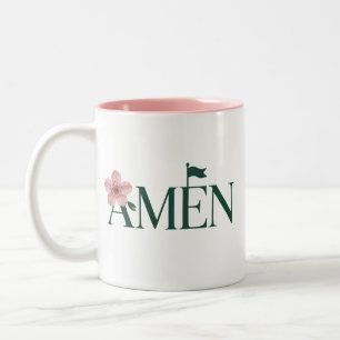 Tasse 2 Couleurs Tournoi de golf rose Amen Fête d'anniversaire Golf