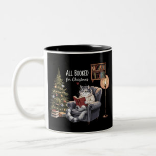 Tasse 2 Couleurs Tous Réservé pour Noël Chat de Noël Lecture hivern