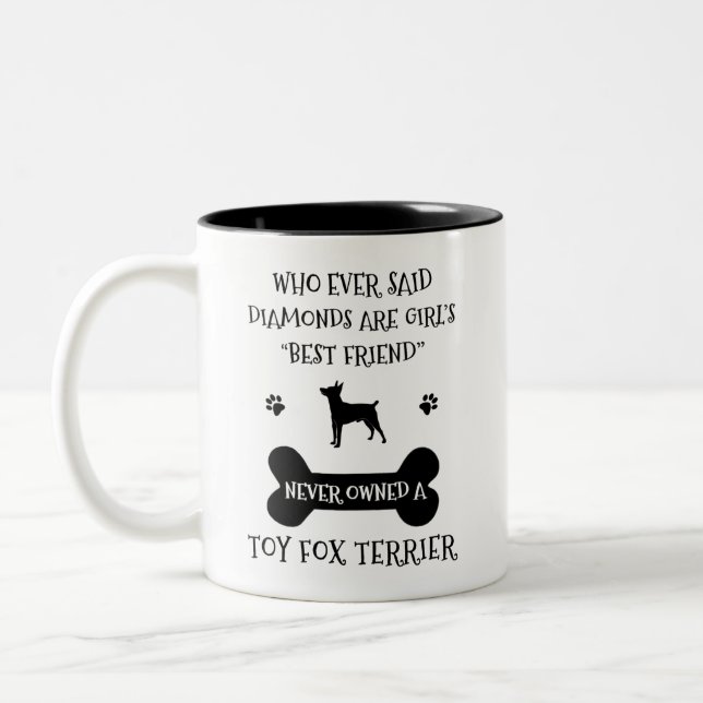 Tasse 2 Couleurs Toy Fox Terrier Chien race meilleur ami (Gauche)