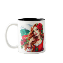 Tradition du drapeau bulgare Folklore Femme Roses 