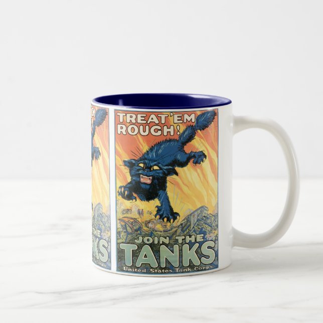 Tasse 2 Couleurs Traitez-les rugueux - joignez les réservoirs ! (Droit)