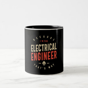 Tasse 2 Couleurs Travail d'ingénieur en électricité Travail d'anniv