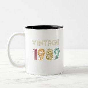 Tasse 2 Couleurs treize ans 30e anniversaire Cadeau Vintage 1989