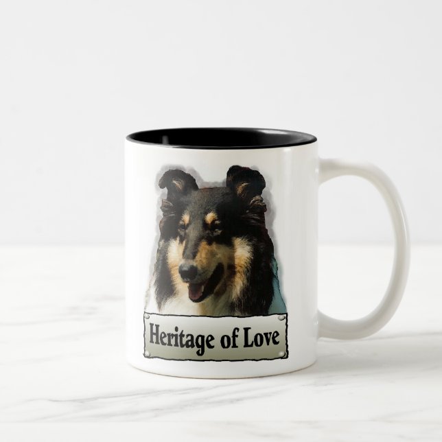 Tasse 2 Couleurs Tri Color Rough Collie Toxits (Droit)