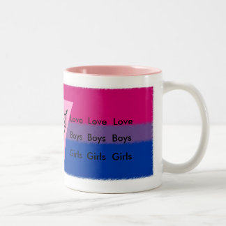 TASSE 2 COULEURS TRIANGLE FEMELLE DE ROSE DE DRAPEAU DE BI