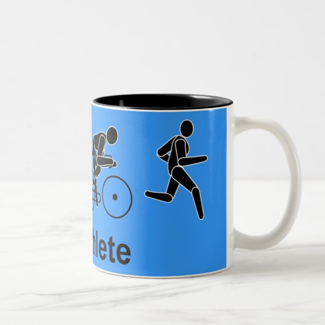 Tasse 2 Couleurs Triathlète masculin (Droit)