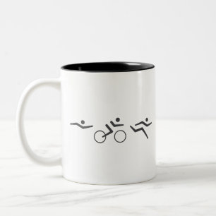Tasse 2 Couleurs Triathlon course à vélo nage