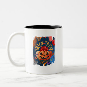 Tasse 2 Couleurs Trick ou traitement - Jack-o'-lanterne avec Rose r