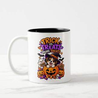 Tasse 2 Couleurs Tricks ou Traitements Plus de Traitements Chiot Ha
