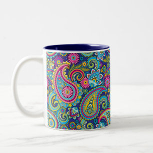 Tasse 2 Couleurs Trippy Hippy Retro Paisley