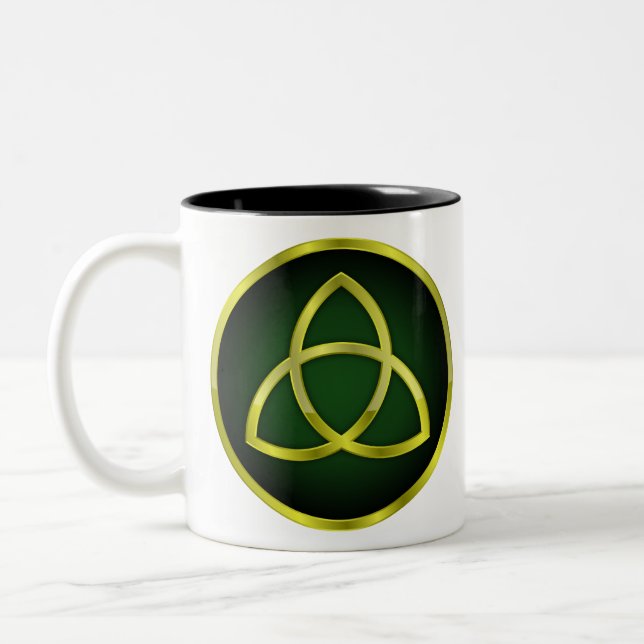 Tasse 2 Couleurs triquetra or et vert (Gauche)