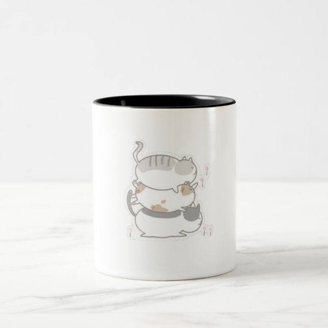 Tasse 2 Couleurs trois chats mignons (Centre)