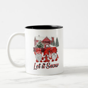 Tasse 2 Couleurs Trois Gnomes En Rouge Laisser Il Neige Gnome Noël