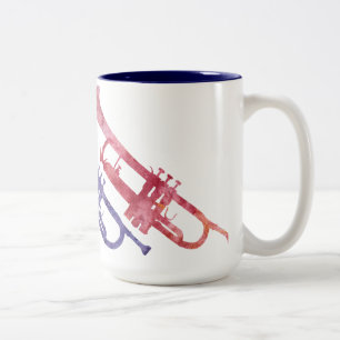 Tasse 2 Couleurs Trompettes d'aquarelle