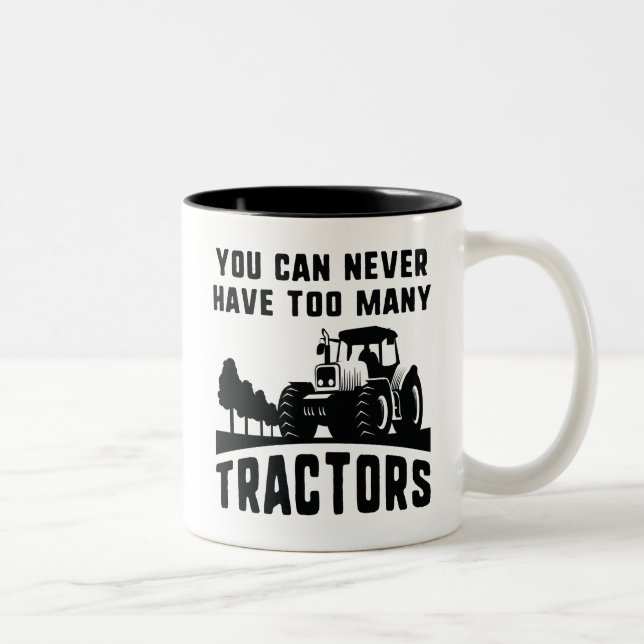 Tasse 2 Couleurs Trop de tracteurs (Droit)