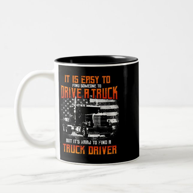 Tasse 2 Couleurs Trucker Cadeaux Tracteur Trailer Truck 18 Wheeler  (Gauche)