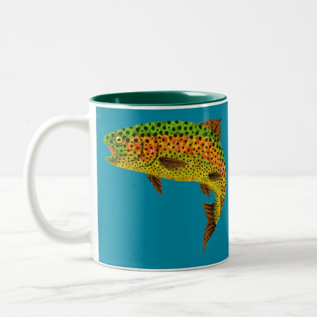 Tasse 2 Couleurs Truite arc-en-ciel de feuille d'Aspen 1 (Gauche)