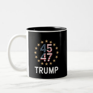 Tasse 2 Couleurs Trump 2024 Drapeau de l'Amérique Revenir Trump 45 