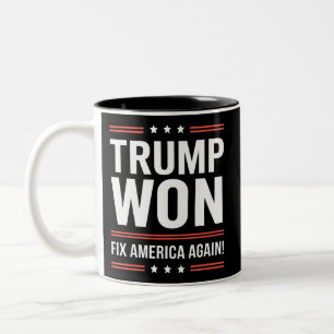 Tasse 2 Couleurs Trump a gagné MAGA Trump vainqueur 2024 Réparer l'