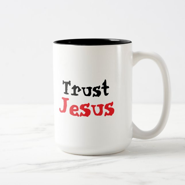 Tasse 2 Couleurs Trust Jesus Christian Quote (Droit)