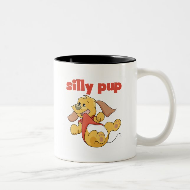 Tasse 2 Couleurs Tshirts et cadeaux Silly Pup (Droit)