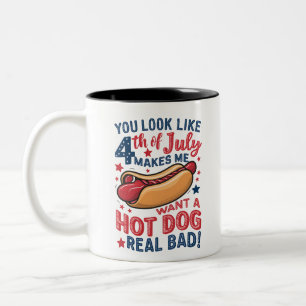 Tasse 2 Couleurs Tu as l'air du 4 juillet, ça me donne envie d'un h