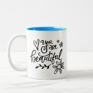 Tasse 2 Couleurs Tu Es Beau, Tu Lettres La Main