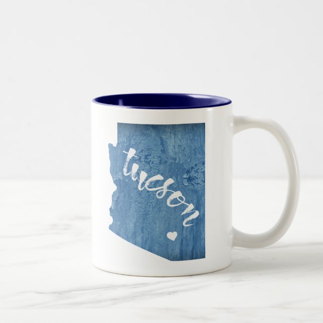 Tasse 2 Couleurs Tucson Arizona Wood Grain (Droit)