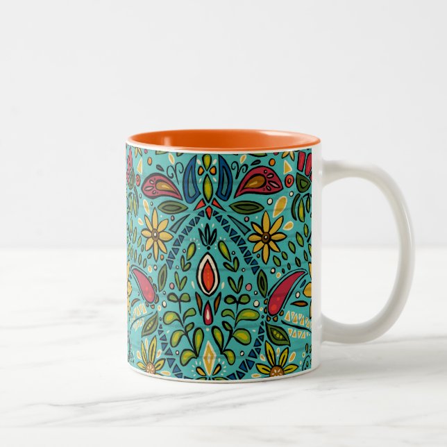 Tasse 2 Couleurs turquoise d'aziza (Droit)