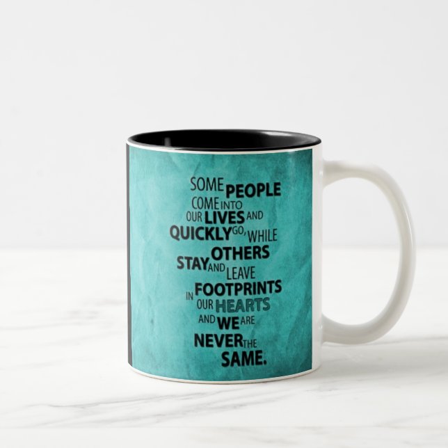 TASSE 2 COULEURS TURQUOISE QUELQUES PERSONNES QUITTENT DES EMPREINT (Droit)