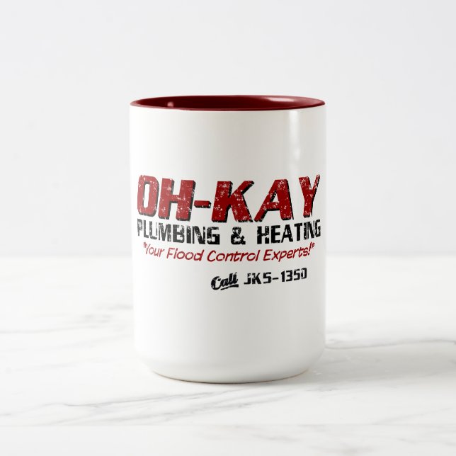 Tasse 2 Couleurs Tuyauterie et chauffage d'OH-KAY (affligés) (Centre)