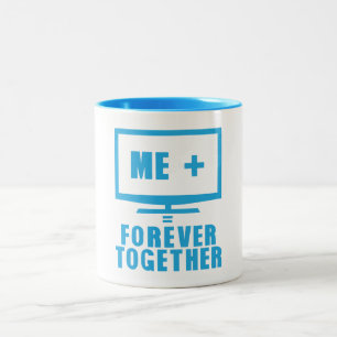 Tasse 2 Couleurs tv television tele forever together citation
