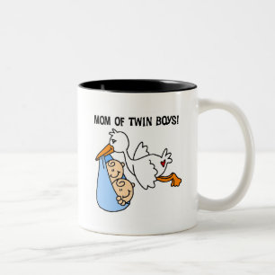 Tasse 2 Couleurs Twin Boys Maman-Stork Tshirts et cadeaux