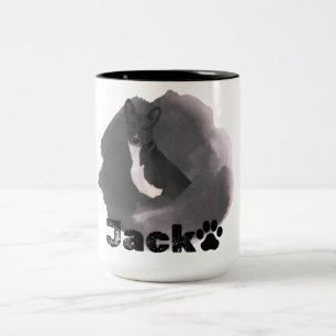 Tasse 2 Couleurs Typographie Cool simple et moderne Nom et photo