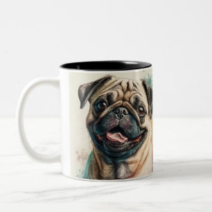 Tasse 2 Couleurs Typographie Cool simple et moderne Nom et photo