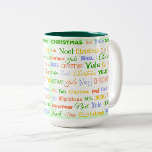 Tasse 2 Couleurs Typographie de Noël