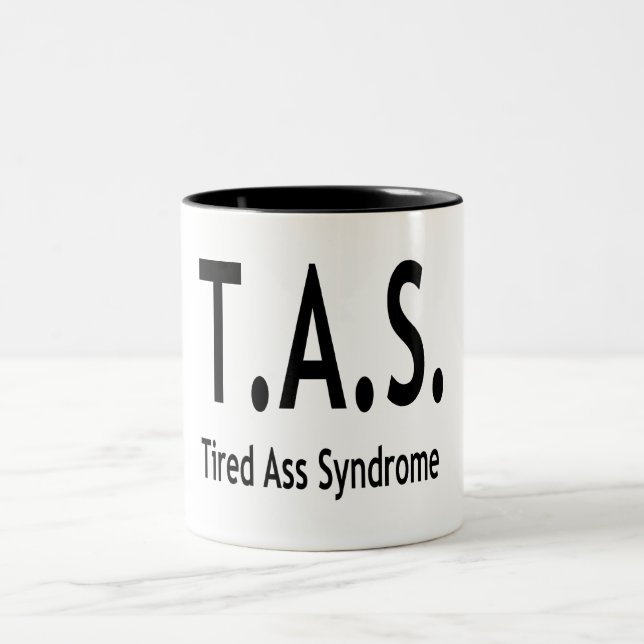 Tasse 2 Couleurs Typographie drôle du syndrome fatigué (Centre)