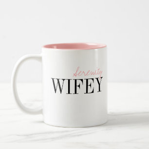 Tasse 2 Couleurs Typographie moderne Simple Personnalisé Wifey mufe