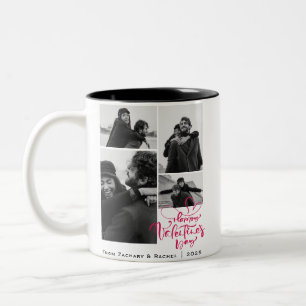 Tasse 2 Couleurs Typographie romantique Valentines jour couple 4 ph
