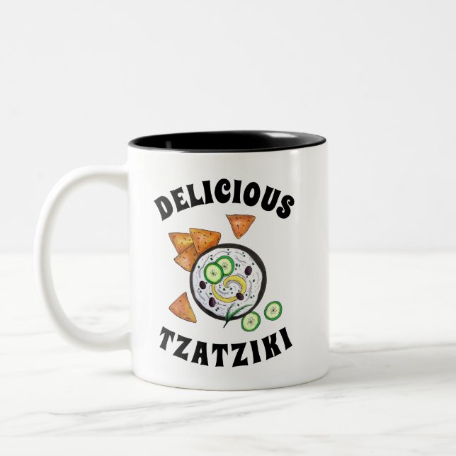 Tasse 2 Couleurs Tzatziki Grec Meze Dip Nourriture Méditerranéenne  (Gauche)