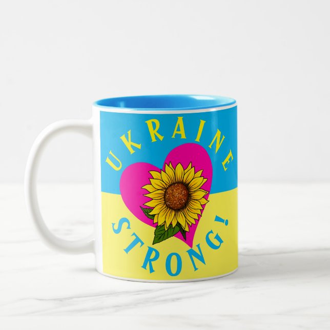 Tasse 2 Couleurs Ukraine Forte ! Collecte de fonds (Gauche)