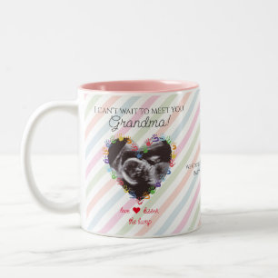 Tasse 2 Couleurs Ultrasons Grossesse Faire-part grand-mère à être