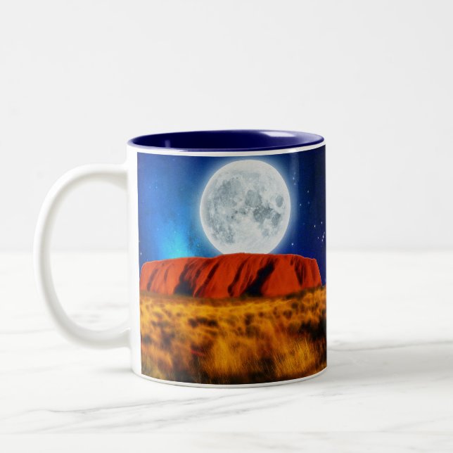Tasse 2 Couleurs ULURU Ayer's Rock Australian Outback Art (Gauche)