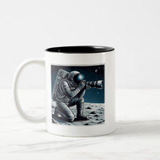 Tasse 2 Couleurs Un astronaute photographie sur la Lune