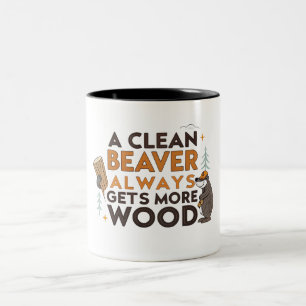 Tasse 2 Couleurs Un castor propre gagne toujours plus de bois