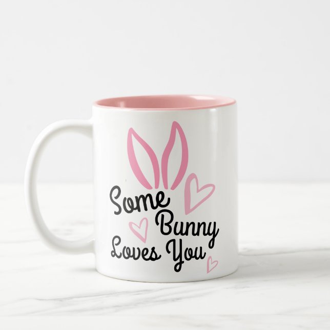 Tasse 2 Couleurs Un certain lapin vous aime nouveauté mignonne (Gauche)