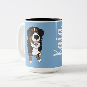 Tasse 2 Couleurs Un chien de montagne bernois aux yeux bleus