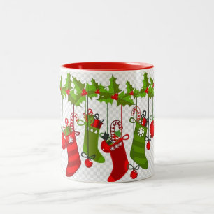 TASSE 2 COULEURS UN "CHRISTMAS STOCKINGS MUG" TRÈS SPÉCIAL