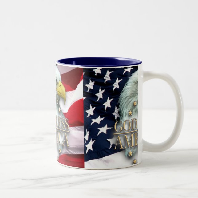 TASSE 2 COULEURS UN DIEU BÉNISSENT L'AMÉRIQUE EAGLE (Droit)