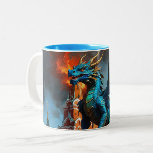 Tasse 2 Couleurs Un dragon bleu et or visite Moscou